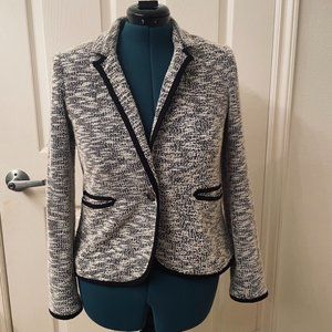 Anthropology Black and White Tweed Blazer